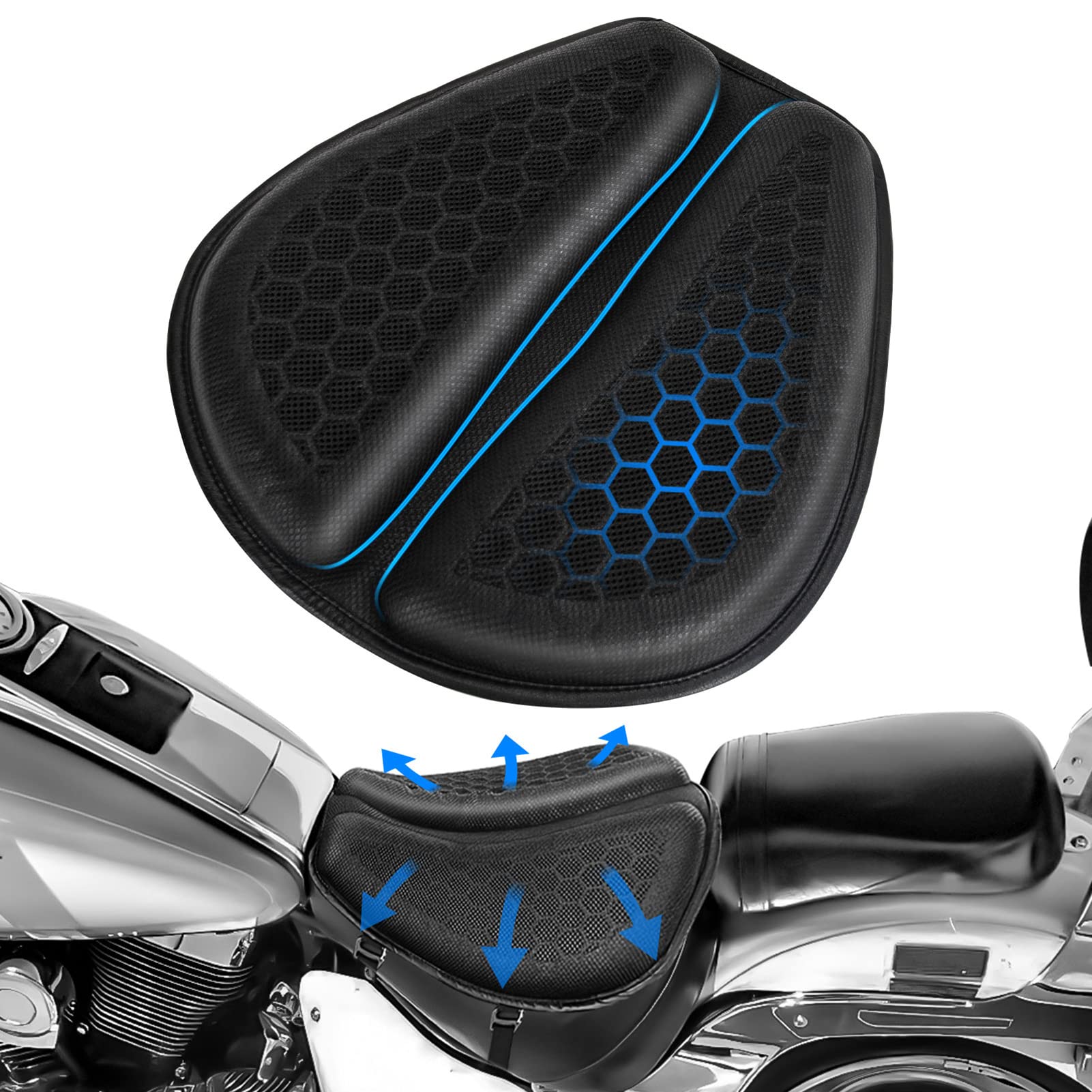 WDG seat cushion side profile highlights foldable, portable design