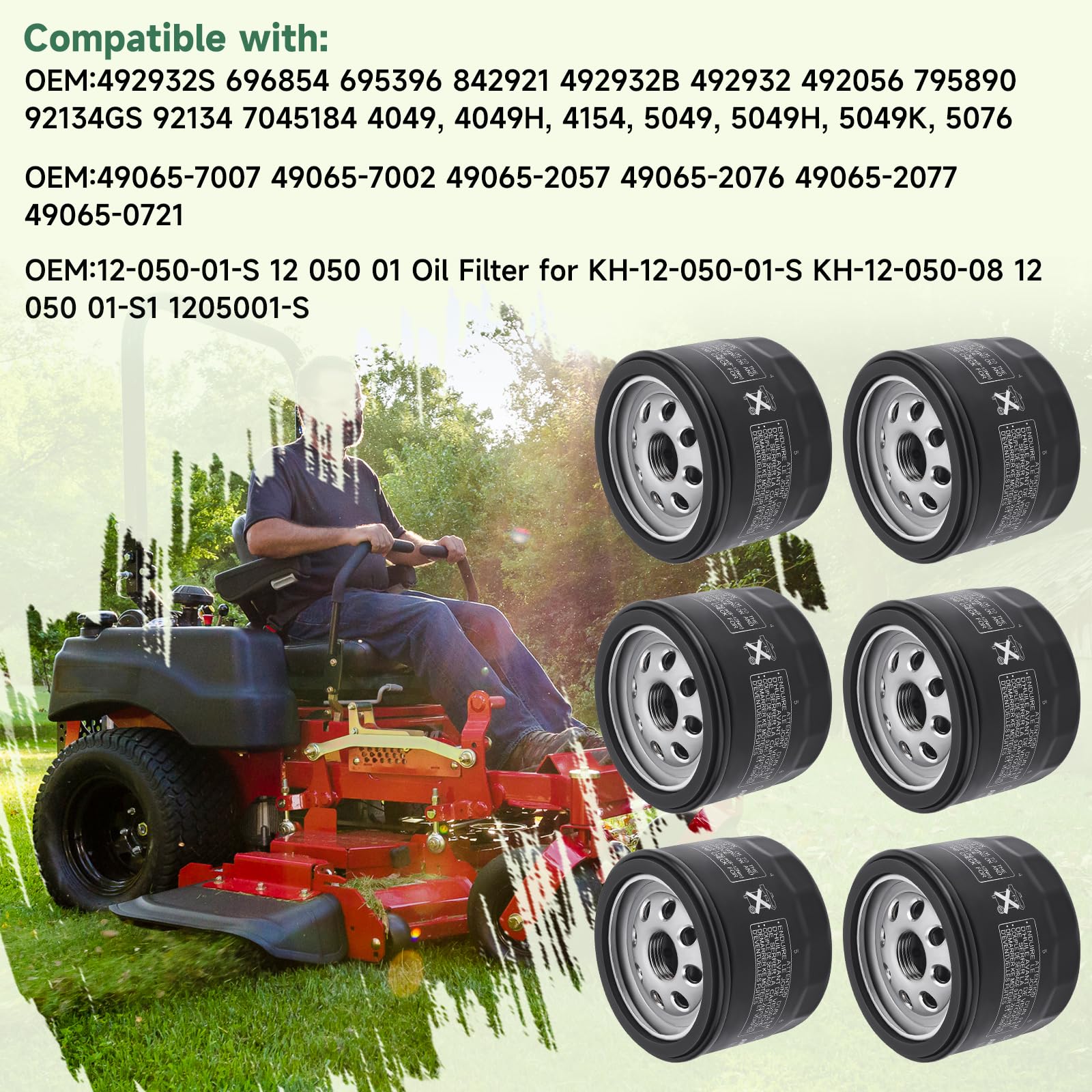 WDKTBM oil filter for Kawasaki FR600V maintains clean oil circulation and sealing