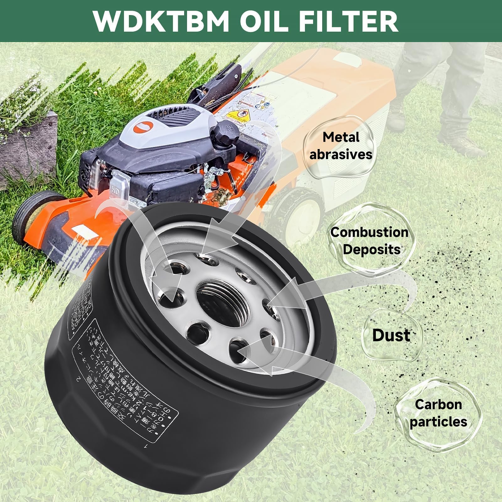 WDKTBM oil filter easy installation as a direct replacement for Kawasaki engines.