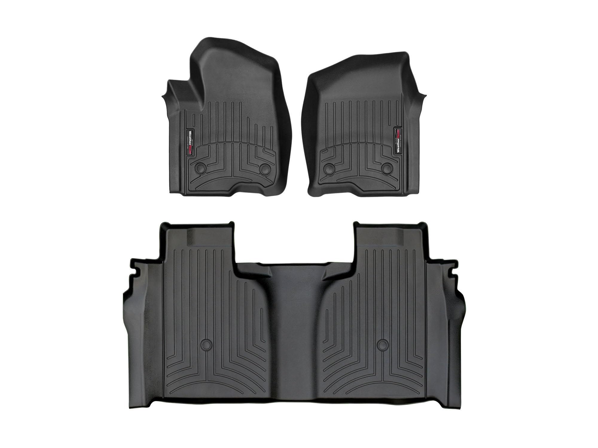 WeatherTech custom-fit floorliner for Chevy Silverado 1st row protects carpets with precise fit