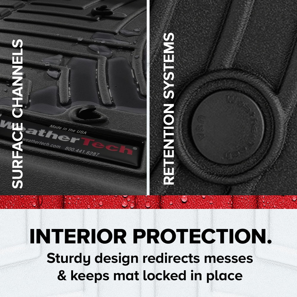 WeatherTech FloorLiner for F-150 Lightning 1st row detail, HDTE texture boosts grip.
