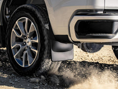 WeatherTech no-drill mudflap front-left-F150 shields wheel well from grit