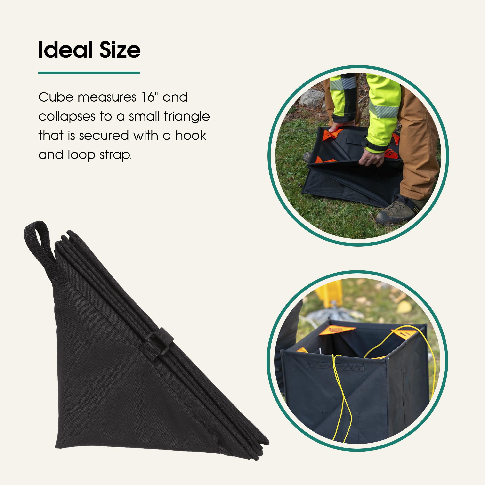 Weaver Arborist cube with hook-loop closure securing the throw line.
