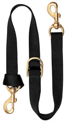 Weaver Leather Deluxe Nylon Tie-Down strap with brass hardware for secure, rust-resistant securing.