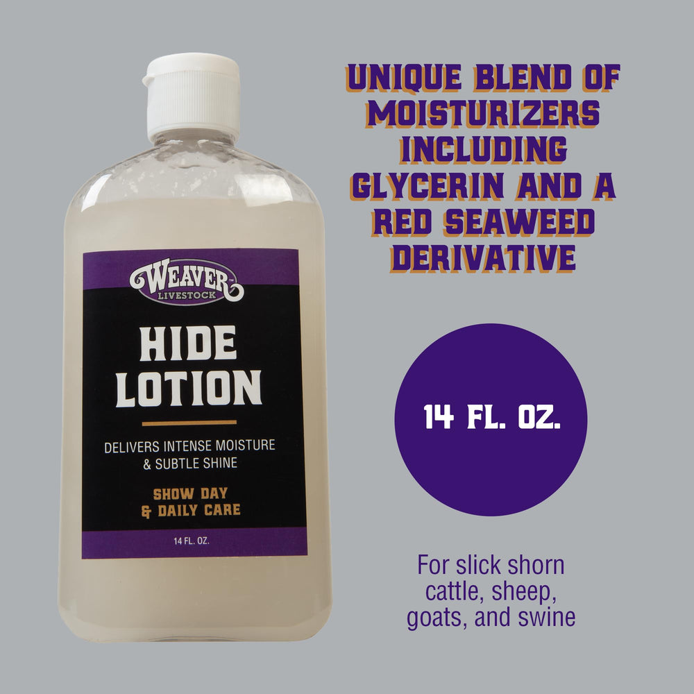 Weaver Livestock Hide Lotion White on wrinkle-prone areas to smooth the coat