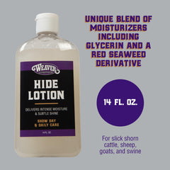 Weaver Livestock Hide Lotion White on wrinkle-prone areas to smooth the coat