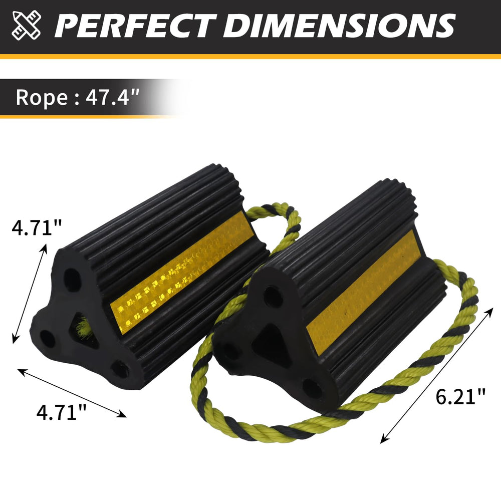 WECARLLE wheel chocks showing non-slip grip on diverse surfaces