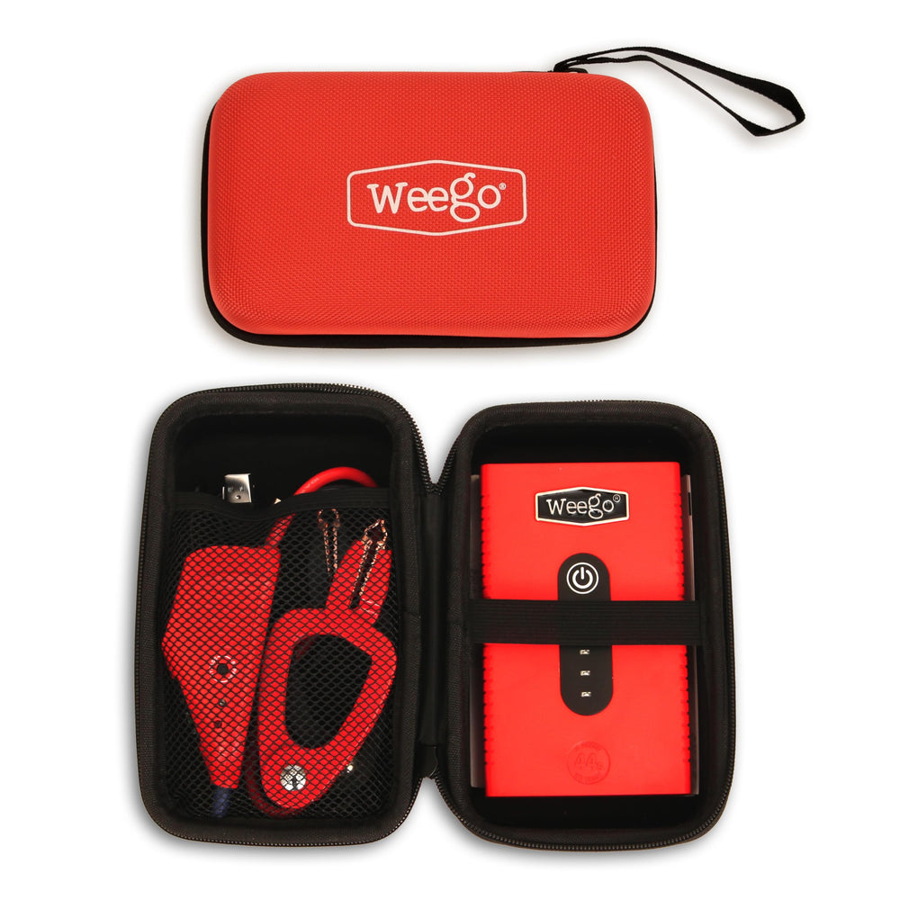 Weego 44s case and registration card included for secure storage.