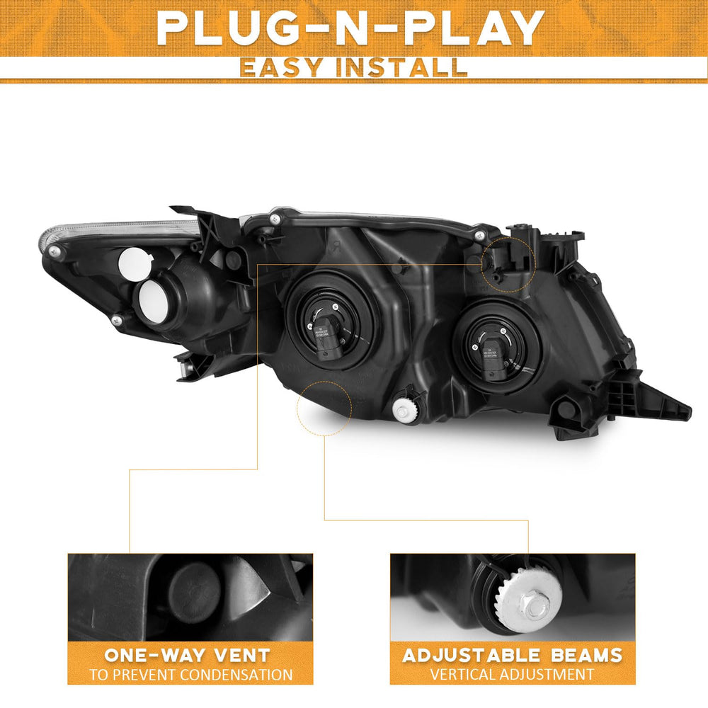 WEELMOTO headlight black housing close-up highlights durable, glare-resistant design