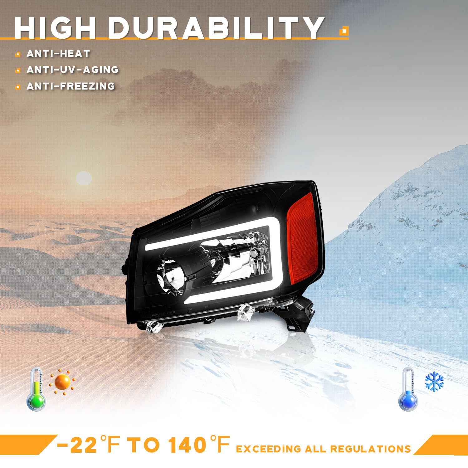 Three dynamic modes including standard beam and parking light option