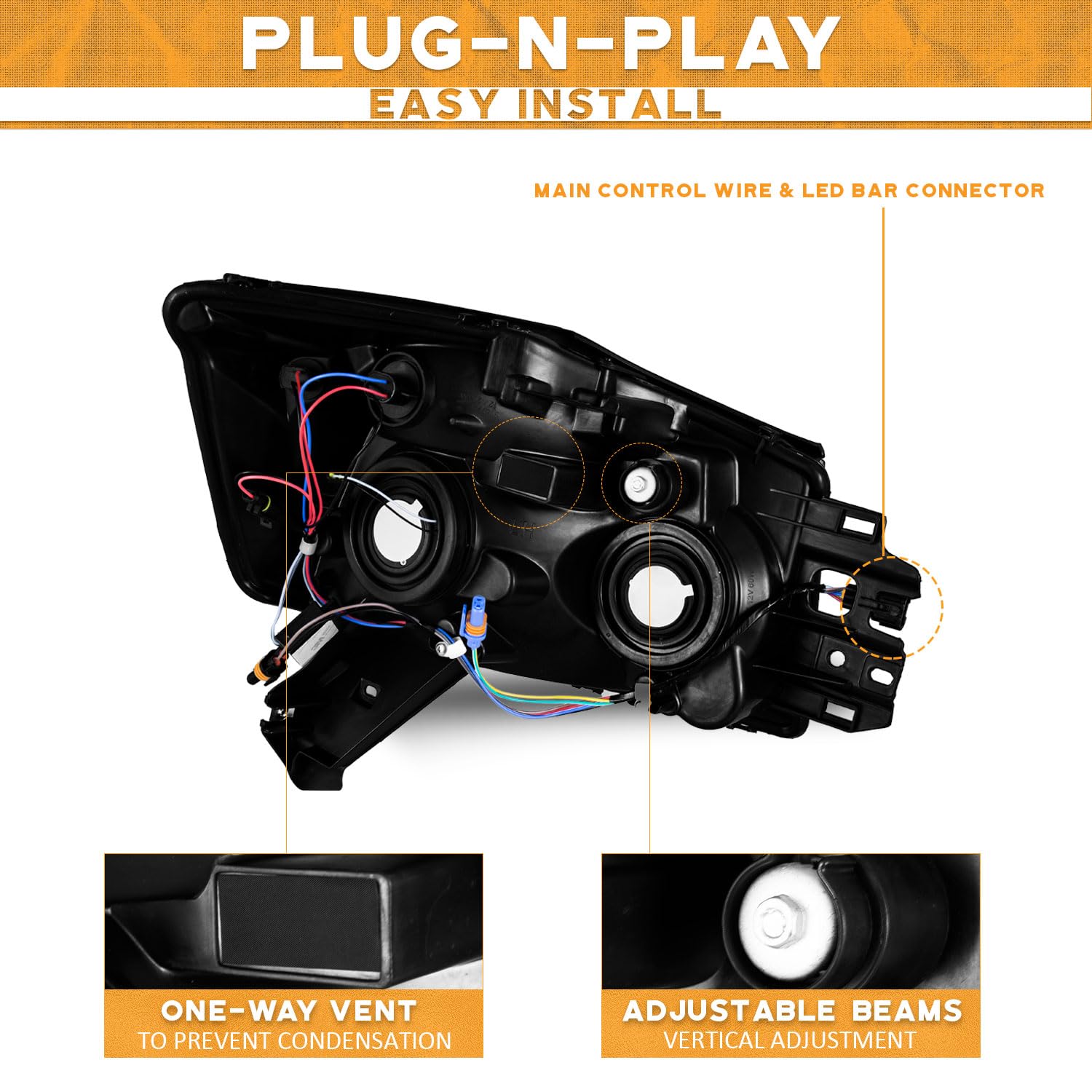 LED strip integration simplifies upgrade without stock bulb changes