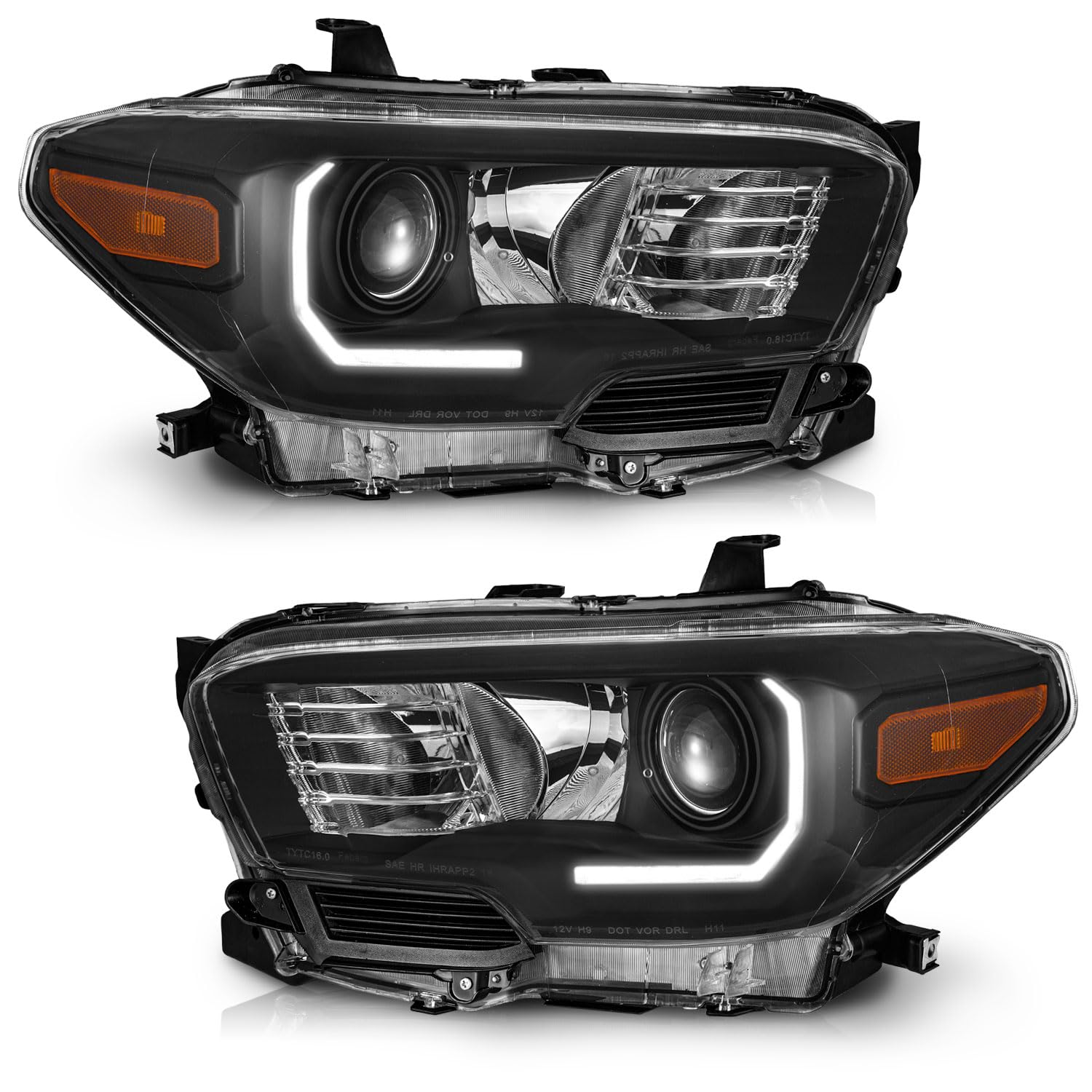WEELMOTO factory DRL headlights for Toyota Tacoma 2016-2022, reliable OEM-fit replacement.