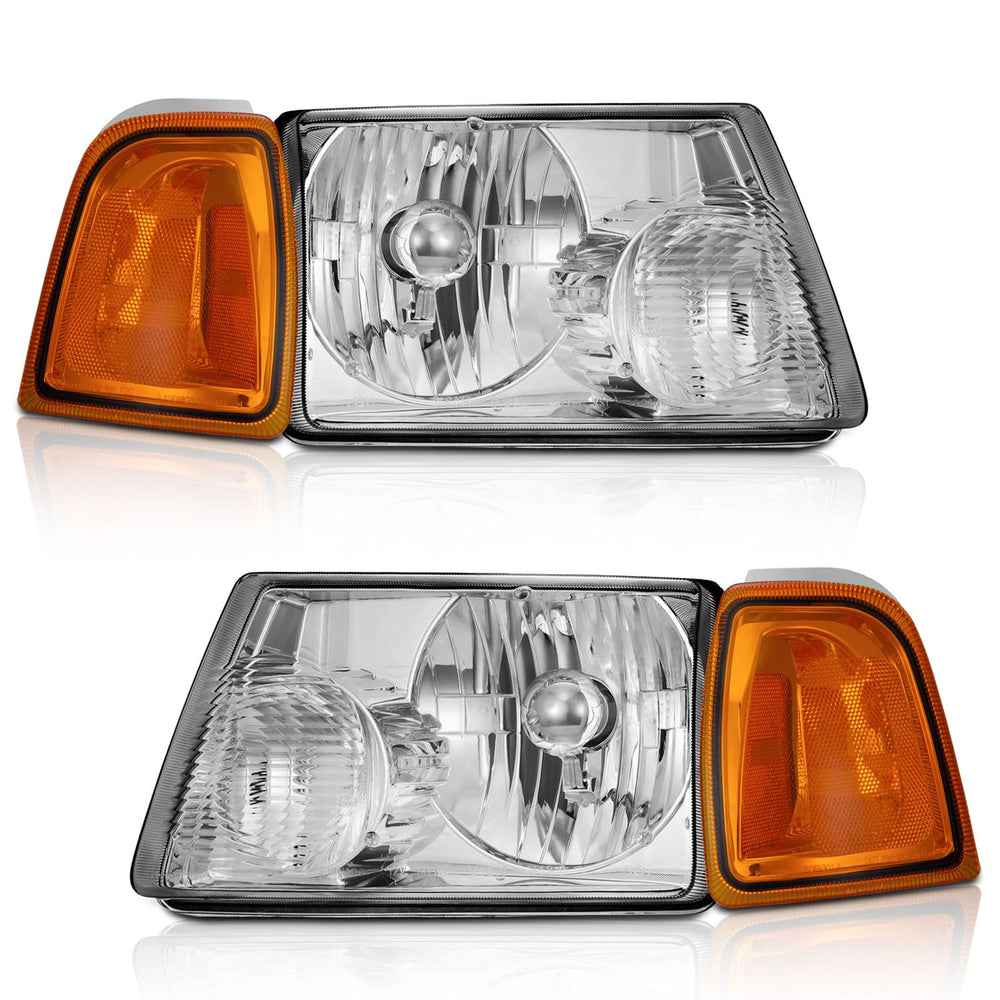 WEELMOTO Ford Ranger left headlight with chrome bezel for clear night visibility