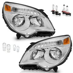 WEELMOTO headlight assembly for Chevy Equinox with chrome housing improves nighttime visibility