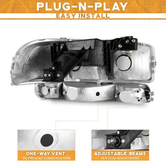 WEELMOTO headlight internal components detail, emphasizing durability and easy replacement.