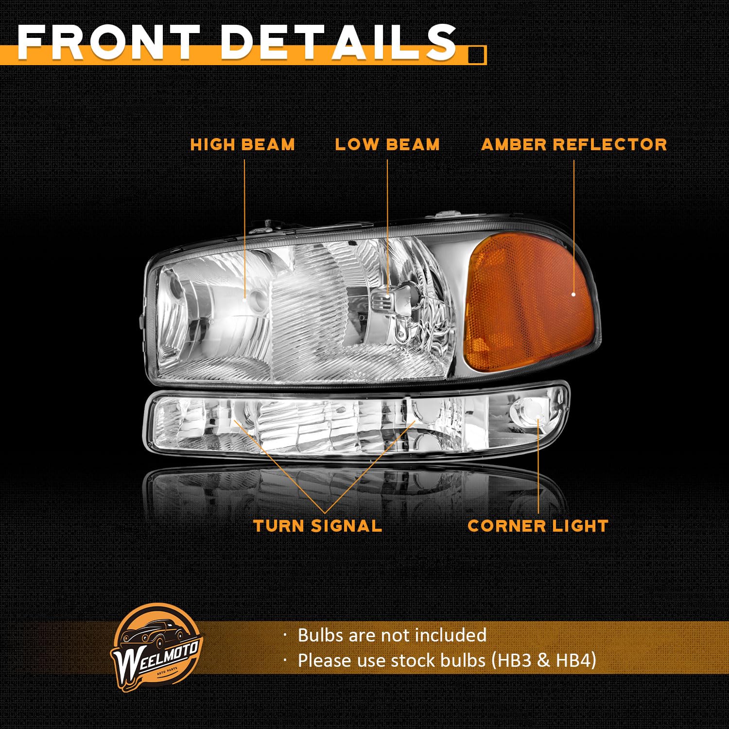 WEELMOTO Sierra 3500 Classic right headlight retrofit option.