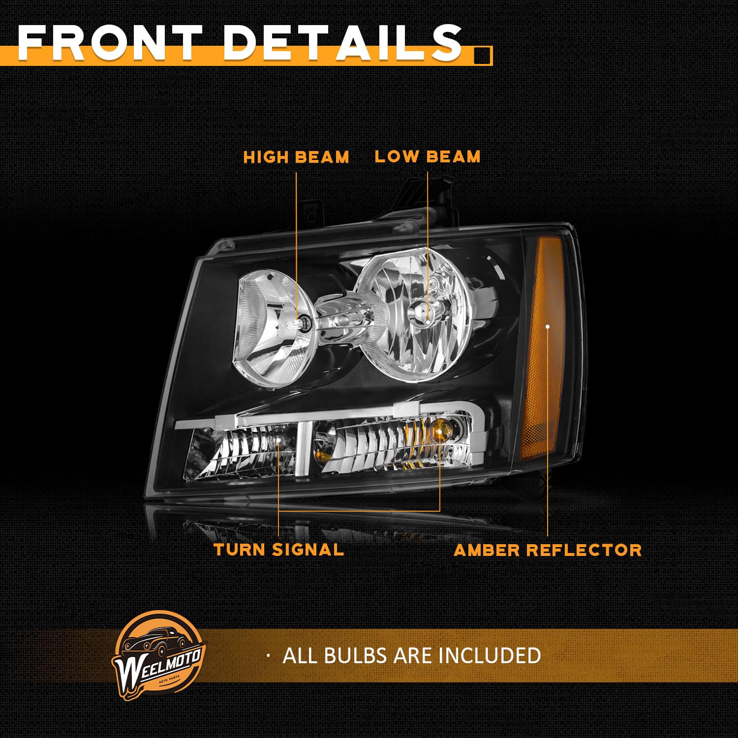 WEELMOTO headlight right for Tahoe Hybrid delivers consistent illumination
