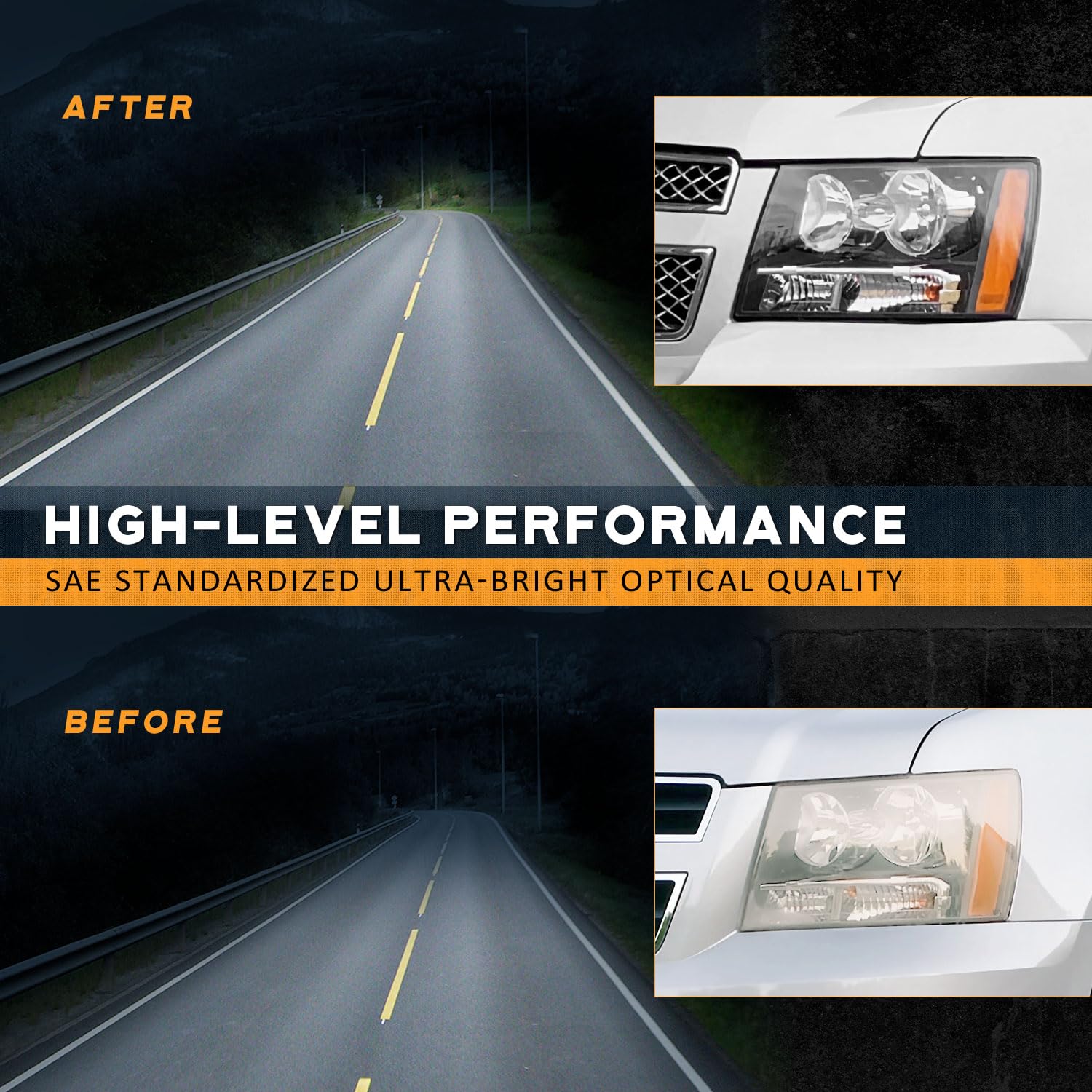 WEELMOTO headlight left for Tahoe SSV sharpens night vision on highways