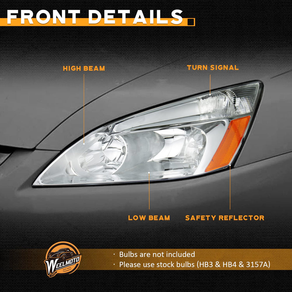 Amber reflector detail on WEELMOTO headlight improves signaling clarity