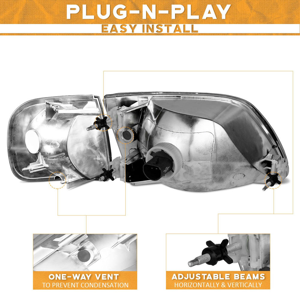 WEELMOTO headlights assembly bezel detail highlighting precise fit for retrofitted trucks.