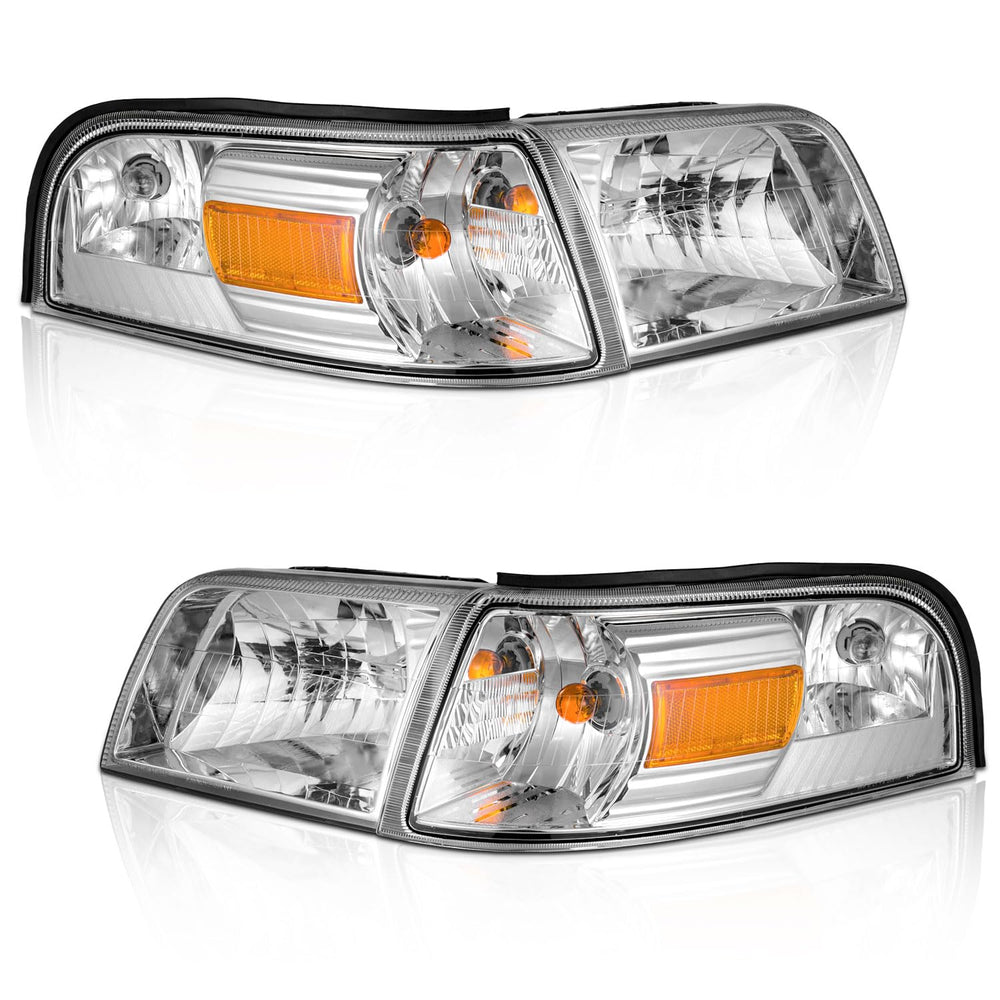 WEELMOTO headlight assembly front view demonstrates a precise fit for 2006-2011 Grand Marquis.