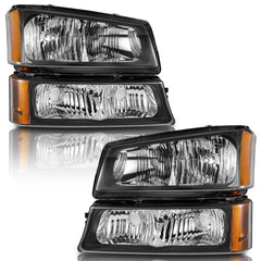 WEELMOTO Silverado driver side headlight with amber reflector for visibility