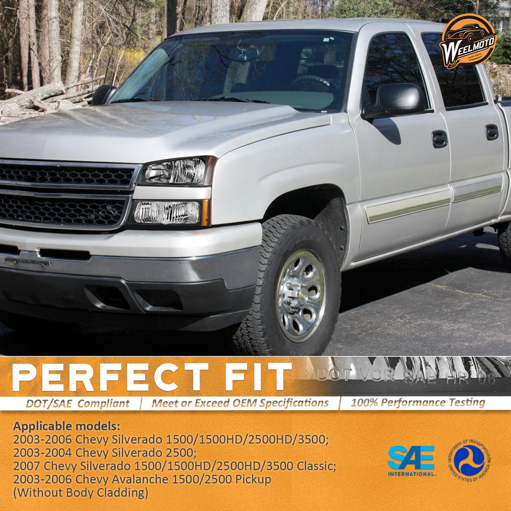 WEELMOTO Silverado passenger side headlight amber reflector improves visibility