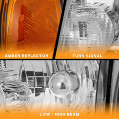 WEELMOTO headlight chrome bezel left with amber reflector for premium appearance and durability