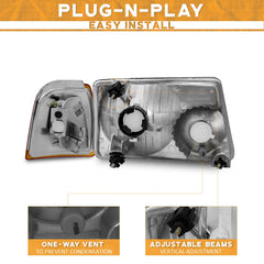WEELMOTO headlight chrome bezel right with amber reflector for consistent lighting
