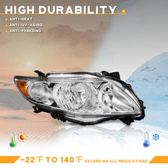 Close-up of clear lens and amber reflector on WeelMoto headlight for visibility