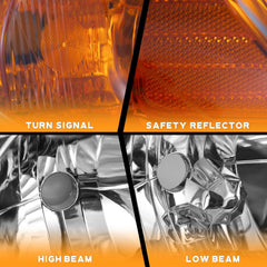 WEELMOTO Civic headlight right amber reflector for safer signaling at dusk
