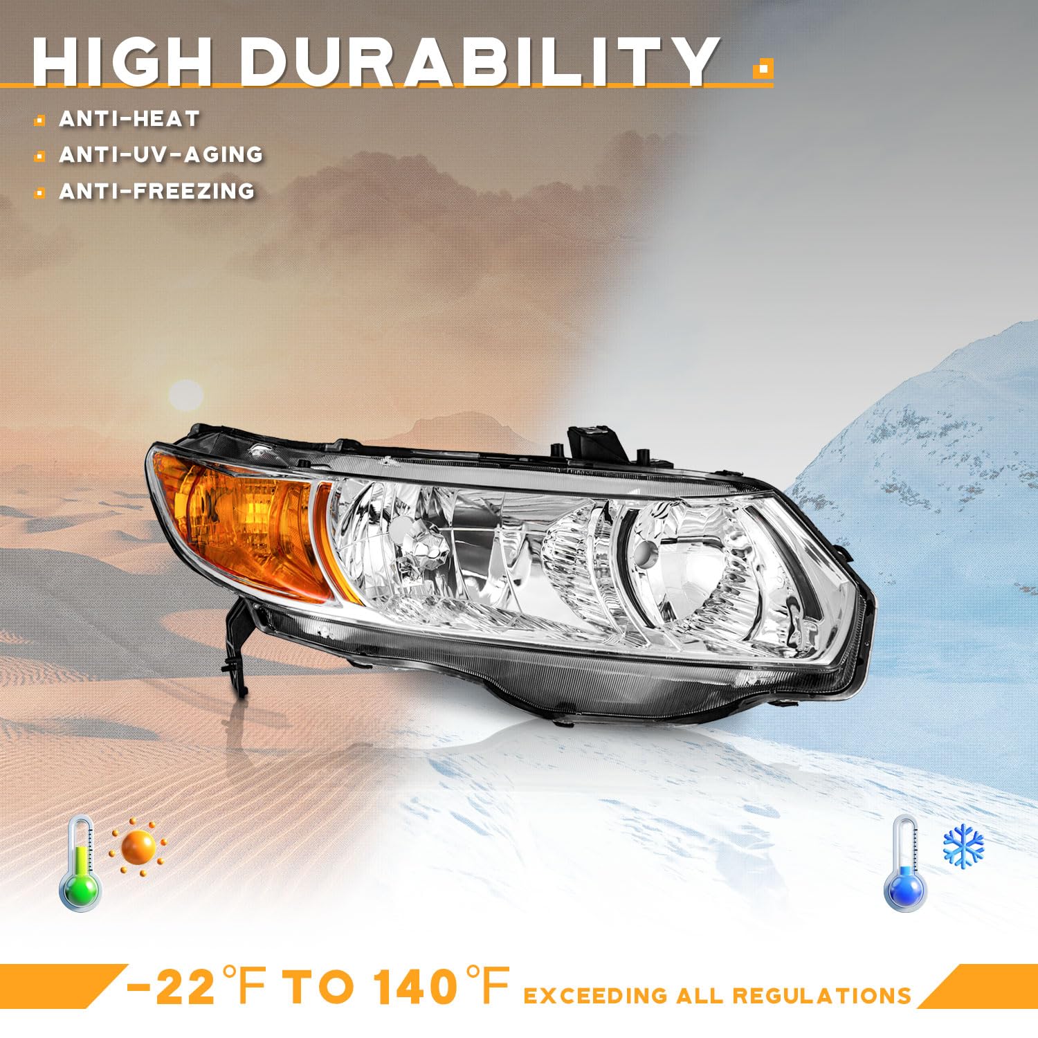 WEELMOTO headlight closeup reflector showing amber lens quality