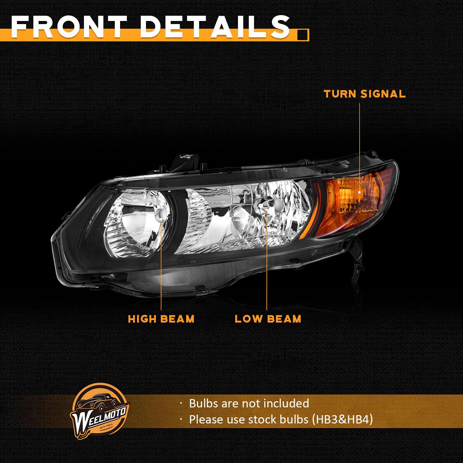 WEELMOTO Plug-and-play headlight installation for Honda Civic 06-11