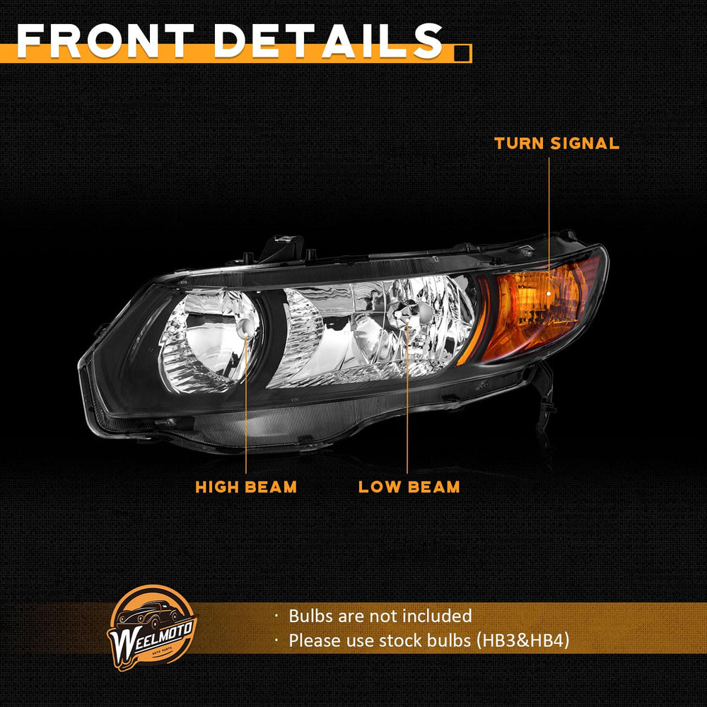 WEELMOTO Plug-and-play headlight installation for Honda Civic 06-11