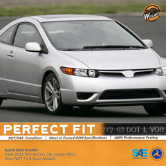 WEELMOTO Honda Civic 2006-2011 right headlight with black housing improves nighttime clarity
