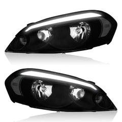 WEELMOTO LED DRL headlights assembly with integrated DRL bar for daytime visibility