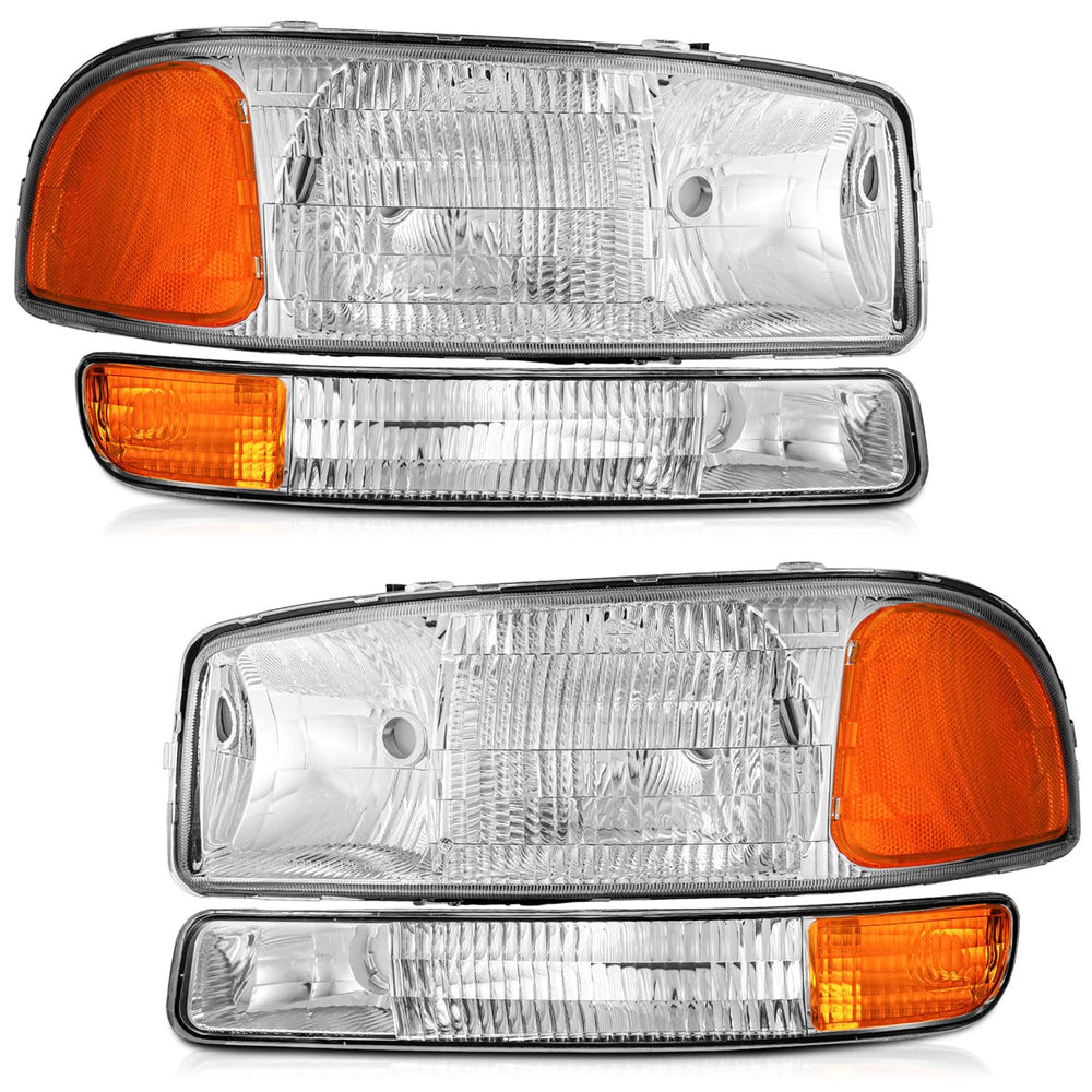 WEELMOTO Sierra headlight with chrome housing, left side, enhances visibility and style.