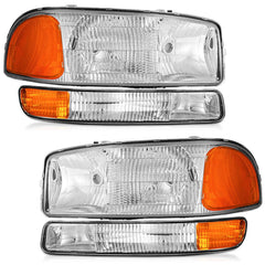 WEELMOTO Sierra headlight with chrome housing, left side, enhances visibility and style.