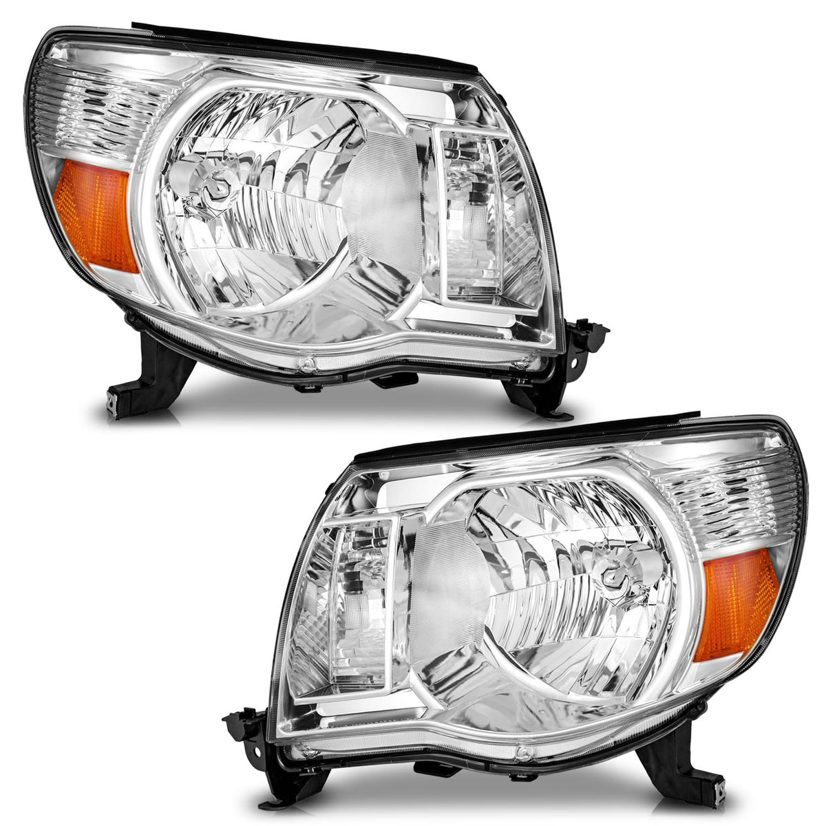 WEELMOTO Tacoma headlight assembly front view with chrome bezel enhances exterior styling.