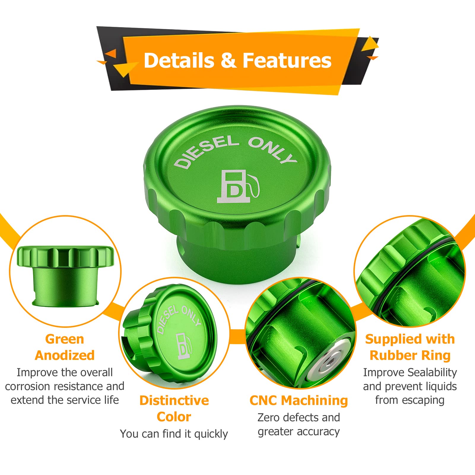 WeiSen 6061 aluminum cap keeps weight down and resists wear