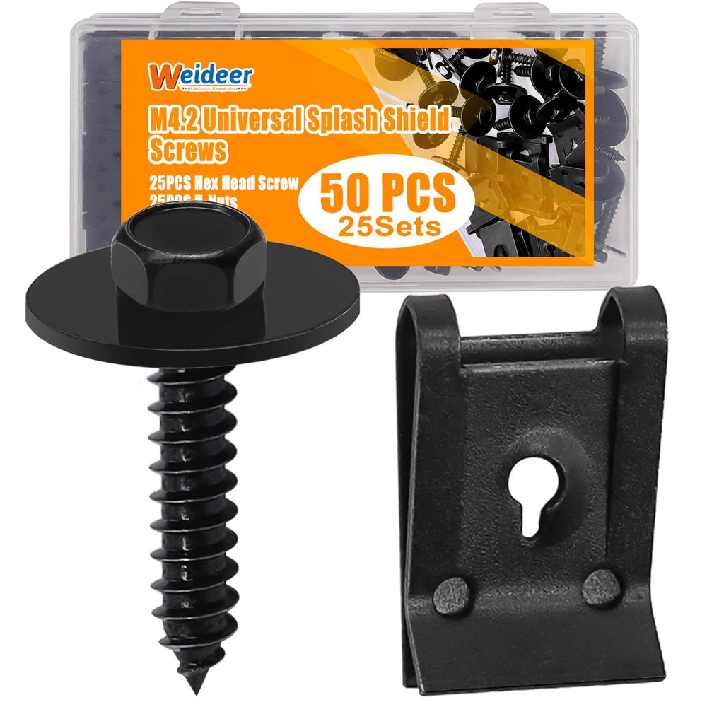 Weideer fender liner screws close-up showing M4.2 head and washer for secure mounting.