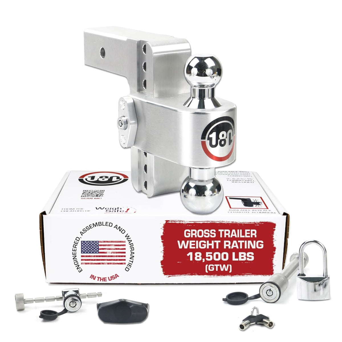 Weigh Safe adjustable hitch with a 6 inch drop for precise trailer height alignment
