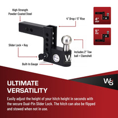Weigh Safe Aero Hitch heavy-duty ball mount supports up to 12,500 lbs GTW