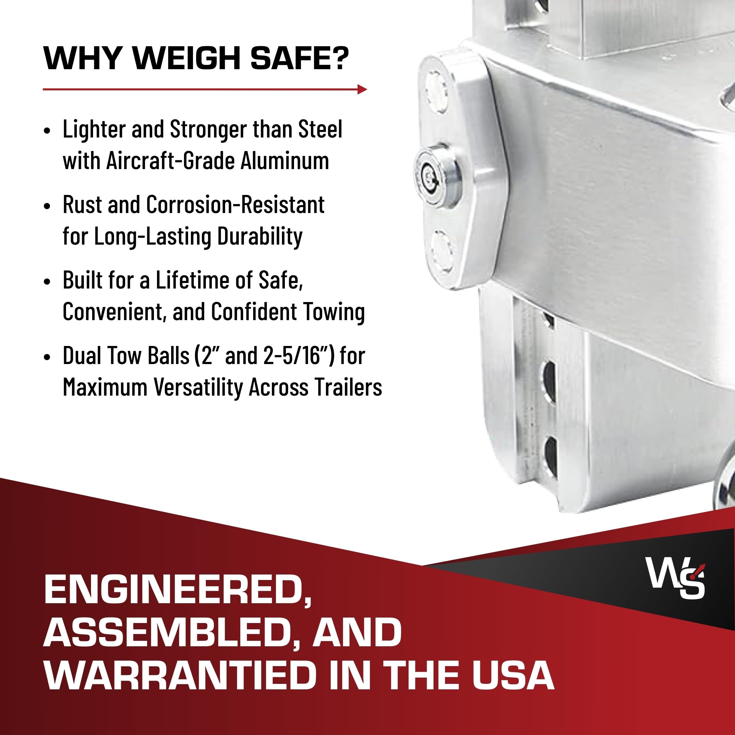 Weigh Safe aircraft-grade aluminum and stainless steel construction for strength.