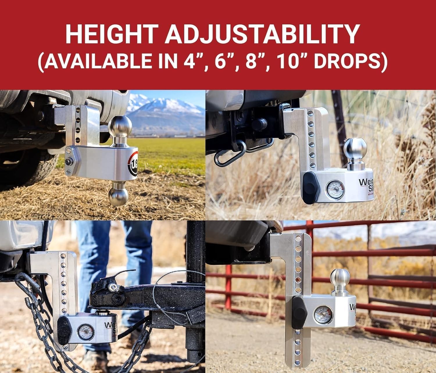 Weigh Safe aluminum hitch featuring lock set for secure, key-alike protection.