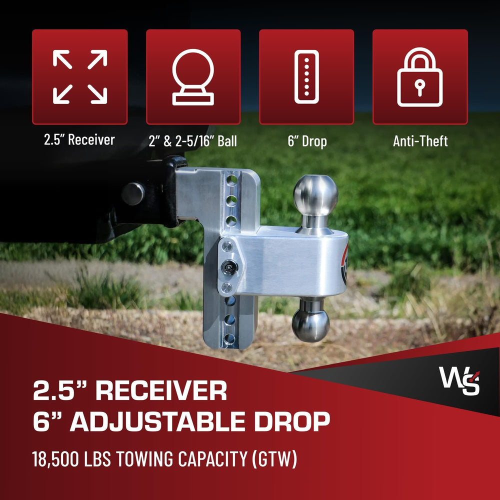 Weigh Safe chrome plated 2 inch tow ball for secure light trailers