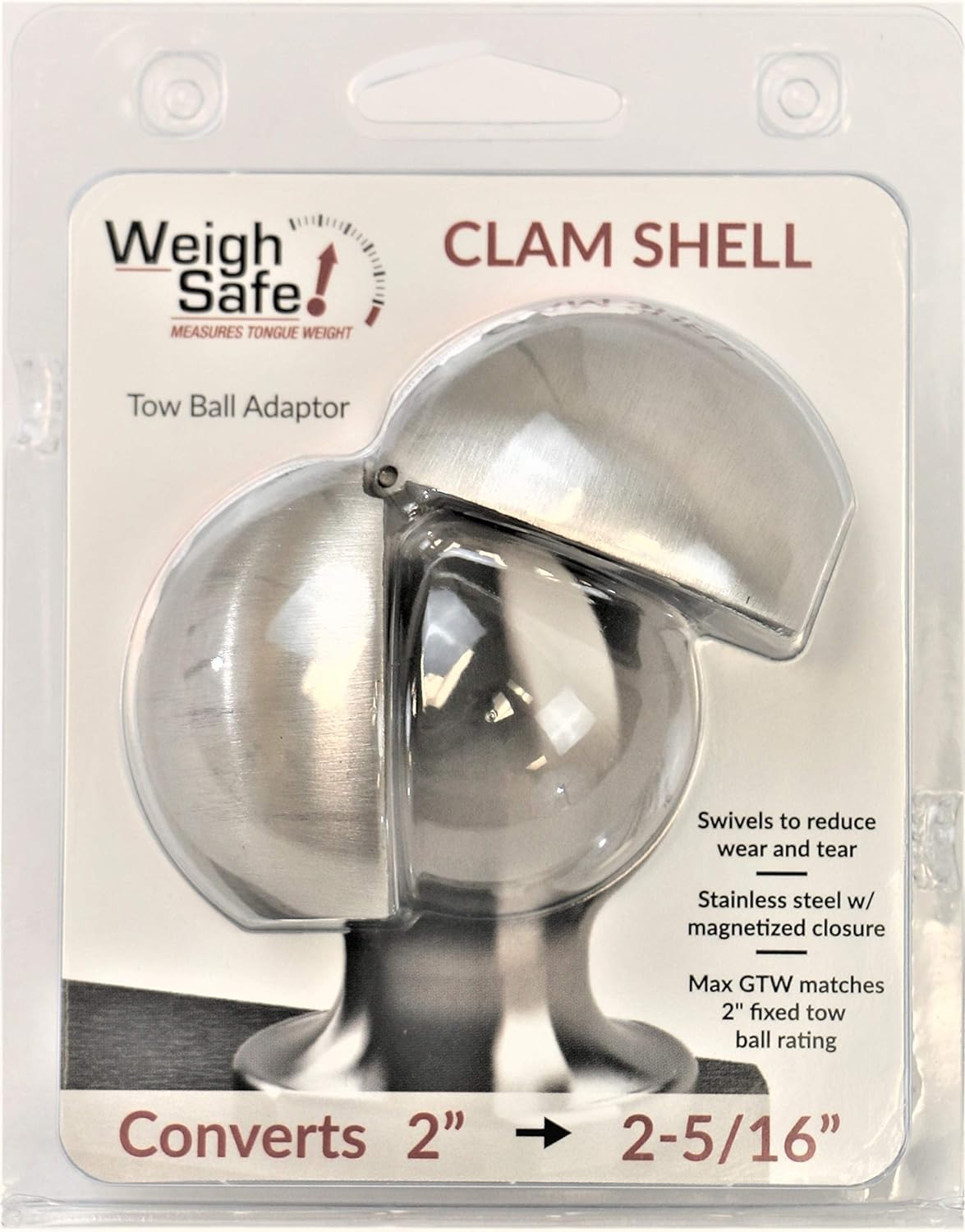 Weigh Safe converts 2 inch to 2-5-16 inch for flexible hitch setup