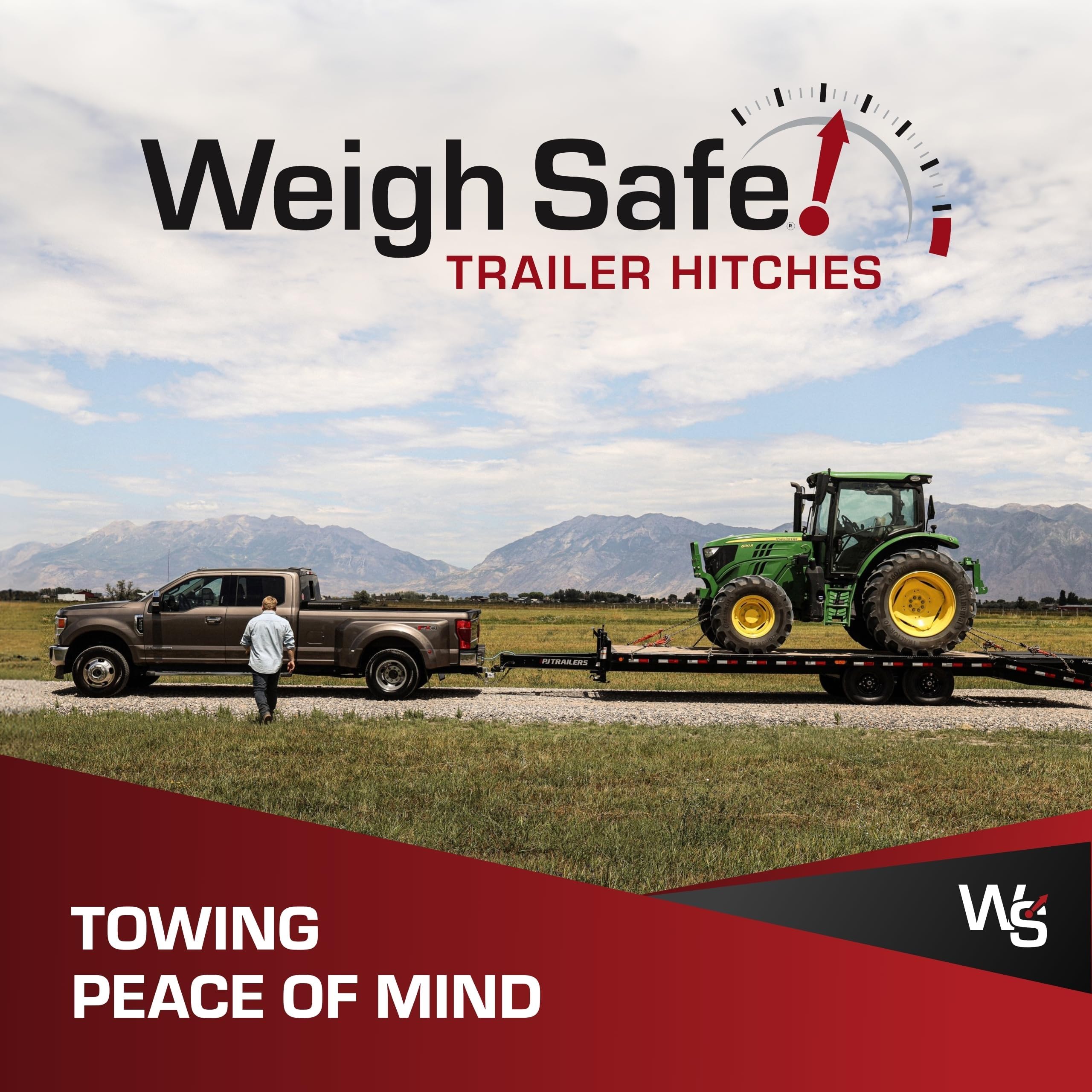Weigh Safe US-made heavy-duty hitch with 18,500 GTW towing capacity.