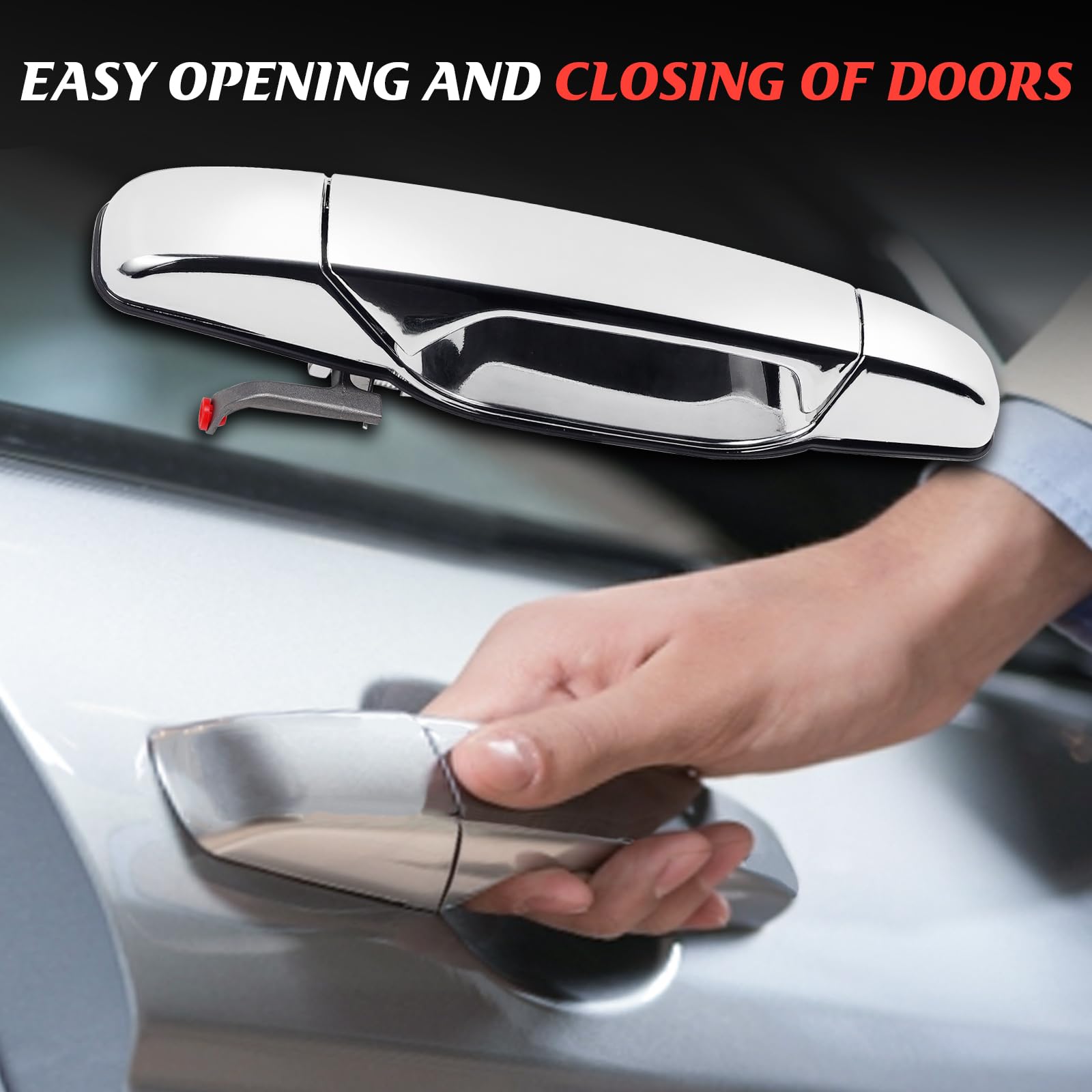 WEILEITE chrome front right door handle for Chevy Tahoe blends with chrome trim