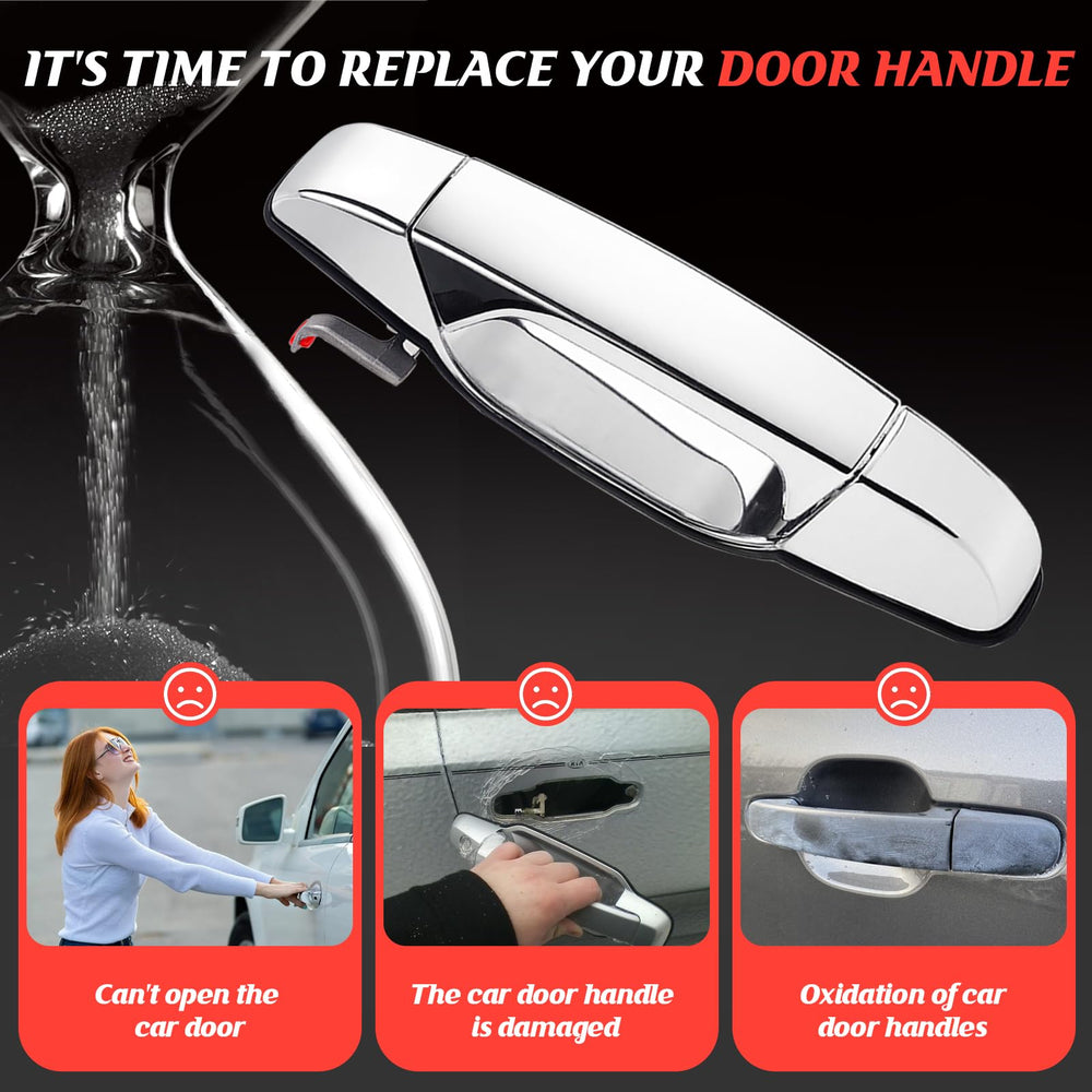 WEILEITE chrome front right door handle for GMC Sierra offers improved grip and durable operation